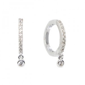 Silver and cz earrings, SIM30-5